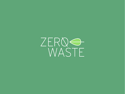 Zero Waste Logo green logo leaf leaf logo logo logo design logotype nature logo typography zerowaste