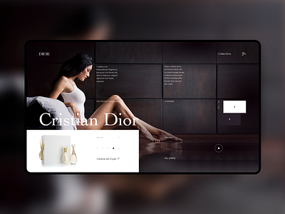 Christian Dior 2 cosmetics cristian dior design dior excerices flat graphic design homepage interfase minimalism preview site typography ui ux web design webpage website