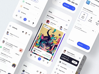 Unic – NFT Marketplace account bootstrap coins crypto design html ios js marketplace mobile nft open source product profile smooth themeforest ui ui8 ux white