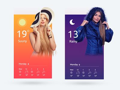 weather color monday nice summer ui ux weather web winter