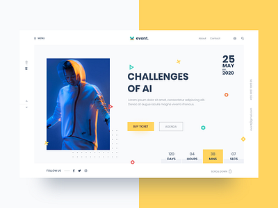 evont. ai clean minimal white color concept customer user ui design event evont homepage landingpage product slider smooth template typography ui ux web webdesign white