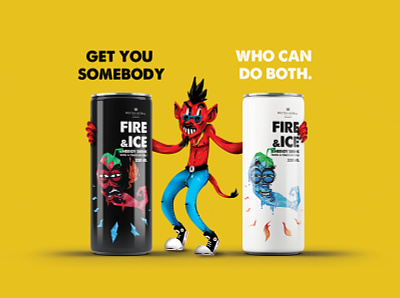 Protea Fire & Ice! energy drink can design 03 - Chilli Totem advertising branding branding concept character design concept design flat illustration package design vector