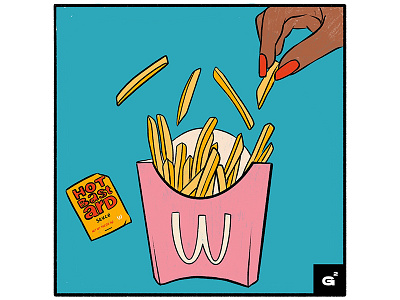 Bastard sauce bastard card digital fast food feminism food french fries illustration melanin procreate procreate pocket sauce
