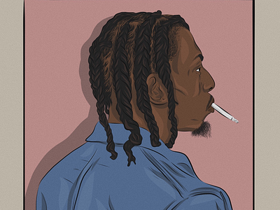 Smoking kills afro black character cigarette illustration man melanin portrait smoking