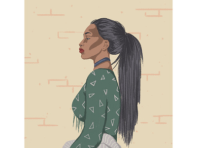 Esmeralda african afro black character design digital fashion girl illustration melanin people portrait poster