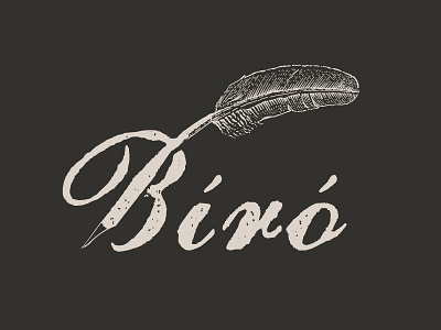 Biro custom feather hand drawn vintage