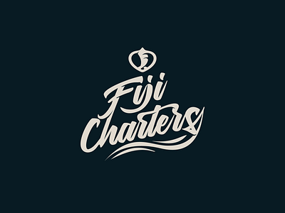 fiji charters charters custom font f logo fiji sail