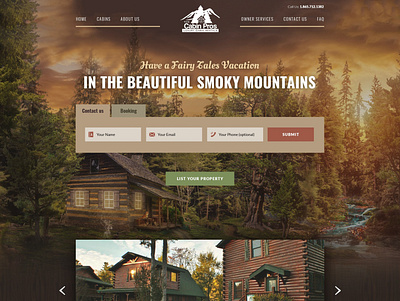 Cabin Pros - Luxury Cabin Rentals design homepage web webdesign