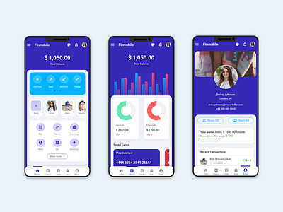 Finmobile Finance and Wallet mobile HTML template