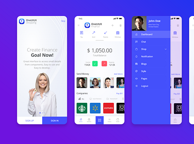 OneUIUX v2 Finance Wallet Mobile HTML Template Bootstrap 5 admin app bootstrap 5 design html 5 ui ux