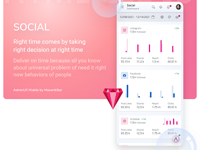 1.envato.market/nQzeo Social dashboard AdminUX mobile HTML templ