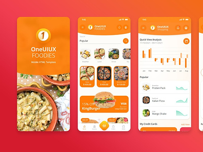 OneUIUX v2 Restaurant Mobile HTML Template Bootstrap 5 admin app bootstrap 5 delivery design food foodie html 5 hungry restaurant ui ux