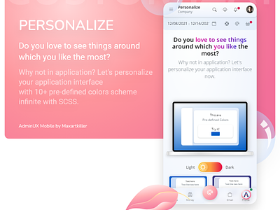 Customize and Personalize AdminUX mobile HTML template UIUX. admin app bootstrap 5 design html 5 ui ux