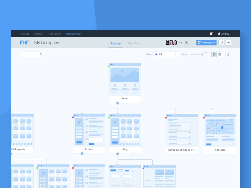 Drag & Drop Pages app design saas sitemap startup ui ux workflow