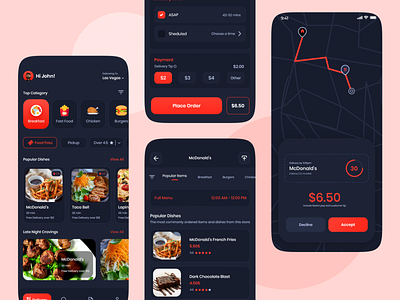 Food Delivery App UI android app delivery app design food food app ios online online food order restaurant ui uidesign uiux ux