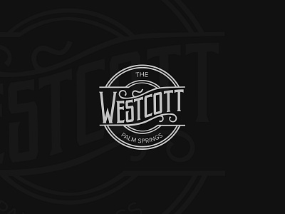 Westcott branding illustration logo design old style palm springs typography vintage west