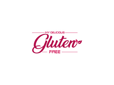 My Delicious Gluten Free branding delicious free gluten leafs logo logo design pink typography