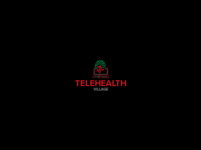 Telehealth Village branding health illustration logo design tele typography village