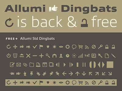 Allumi Free Dingbats 2010 2013 allumi dingbats font opentype typofonderie typography