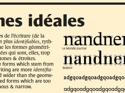 Le Monde: Ideal forms 1998 le monde legibility newspaper porchez typeface typofonderie typography