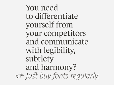 Differentiate yourself fonts license message typofonderie you