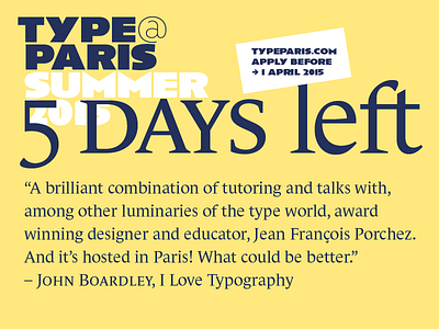 Type@Paris 2015 5days left