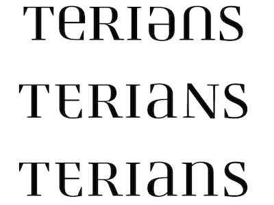 terians 2009 lettering logotype serif sketches typography