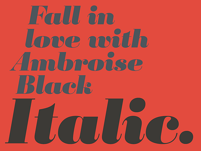 Ambroise Black Italic 2013 ambroise black italic typofonderie