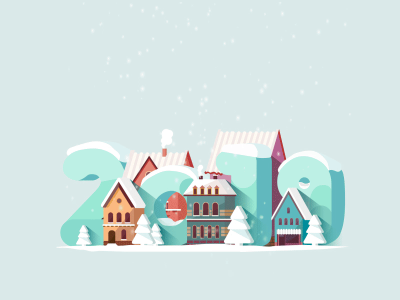 New Year 2019 Animation 2019 after effect animation art day design digital grahic design illustator illustration new year night photoshop snow typography vector winter