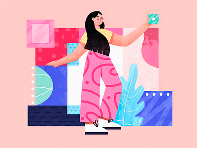 Рink 💕polymorphism art blue character colors concept flat geometry girl girly illustration pink shapes summer texture vector