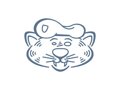 Captain Wildcat Logo brand hero cartoon cat character logo