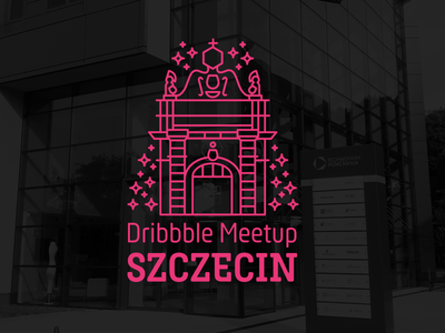 Dribbble Meetup Szczecin dribbble event flat illustration line art logo meetup minimal pink