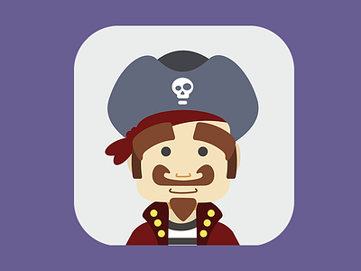 Mobile App Avatars II - Pirate Captain avatar captain comic flat illustration minimal pirate