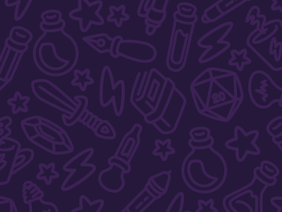 Personal branding icons background cofee dice flask flat gem icons lightning minimal personal potion star sword