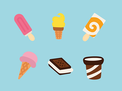 Ice Cream icons flat ice cream icons minimal
