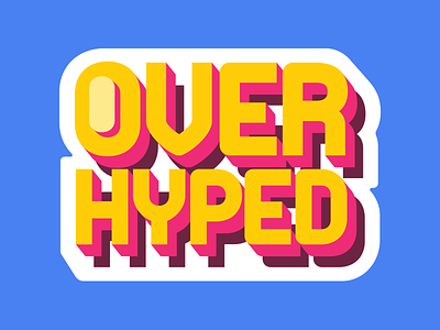 Overhyped arcade flat geek logo mario minimal retro sticker