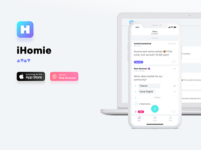 iHomie - Online platform for your close community agency appstore community feed ios mobile nomtek reservation ui ux web wroclaw