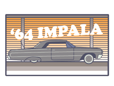64 Impala Lowrider design flat illustration illustrator impala monoline music rap retro