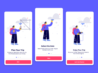 Modern Travel Holiday App Onboarding Screen UI Design