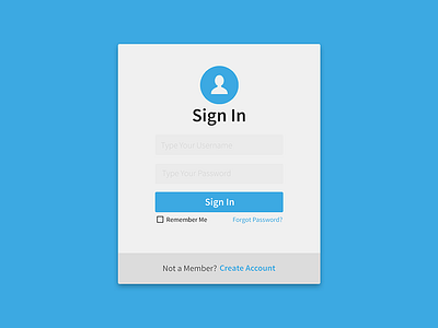 User Sign In Form Modern UI Flat Design