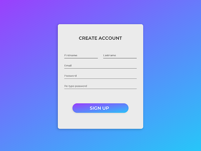 Sign Up Form UI Design