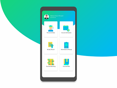 Modern College Dashboard UI Design Android ahwan android app azizahwan azizdesigner cardview college dashboard design dicoding flat github gradient mobile mycollegeapp ui unnes