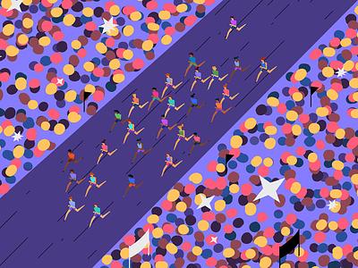 Runners animation colors dots people run runner running style frame