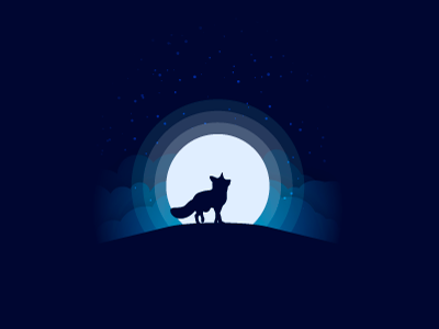 Fox in moonlight animal fox moonlight night vector