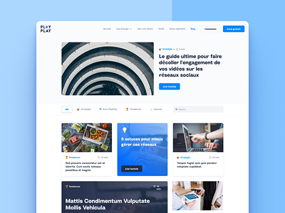 PlayPay's blog article articles blog card cards dribbble figma mosaic playplay popular ui design uidesign video website