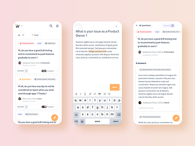 Whyse's new product app design application ask community design dribbble feedback identity interface product question questions responsive share sketch ui uidesign user experience user interface userinterface