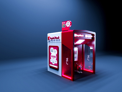 ATM Kiosk 3d realistic render for Kapital Bank OJSC