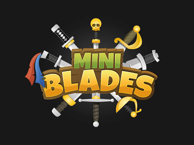 Mini Blades Logo app branding game logo