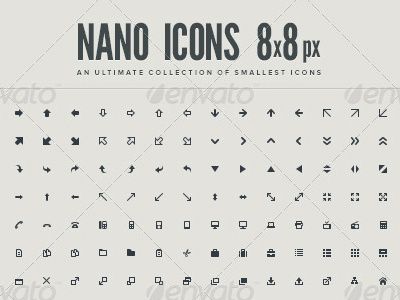 Nano icons 8x8 px 8x8 gui icon icons interface micro mini nano pixel pixel perfect psd set shape sign small smallest tiny ui vector