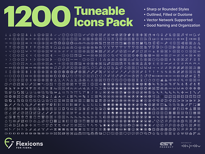 Flexicons for Figma 1.2: 1200 icons android design figma filled flexible flexicons glyph icon icon pack icon set icons ios kit outlined pack set sharp toolbar tune vector